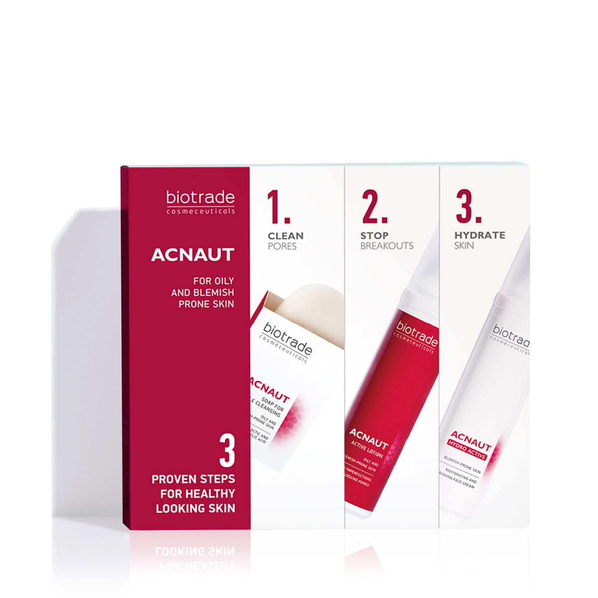 Acnaut 3 Step Treatment Set Remove Pimples Blackheads for Oily Skin